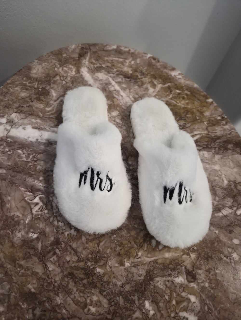 Bridal Mrs. Fuzzy Slippers